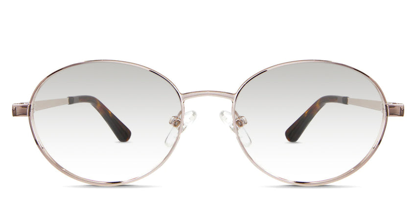 Pettersen black tinted Gradient glasses in dhurrie variant - metal oval frame with medium size viewing area