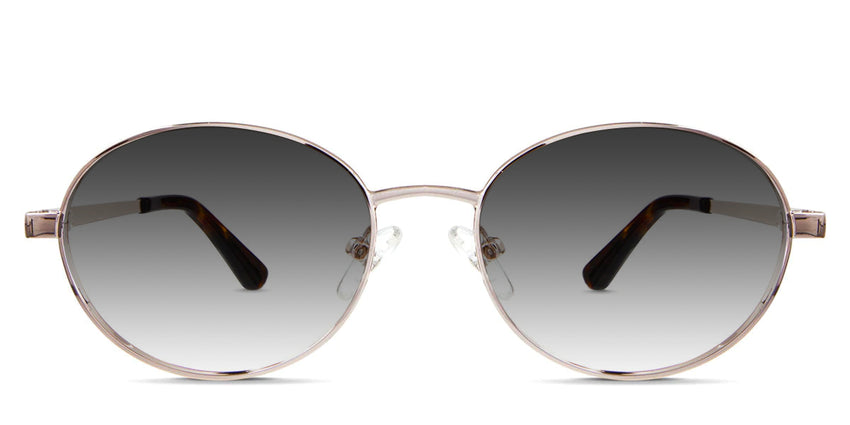 Pettersen black tinted Gradient sunglasses in dhurrie variant - oval shape metal frame with thin temple arms