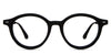 Phlox Eyeglasses in midnight variant - it's a rounded acetate frame an extended end piece.
