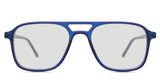 Ralph black Standard Solid in the gentian variant  is a thin, full-rimmed frame with a square viewing lens and frame name, color, and size imprints inside the arm.