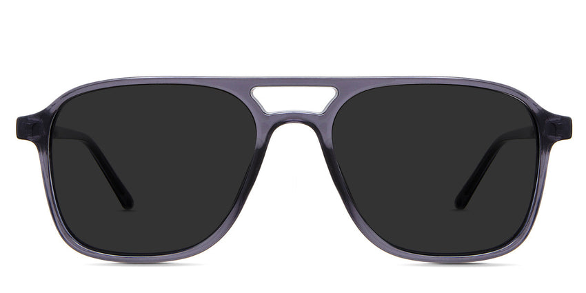 Ralph Gray Polarized in the wenge variant - combines square and aviator-shaped frames with built-in nose pads and thin paddle-shaped temple tips.