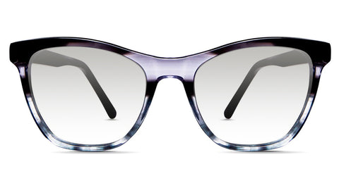 Ramires black tinted Gradient glasses in english violet variant - it's cat eye frame with high nose bridge
