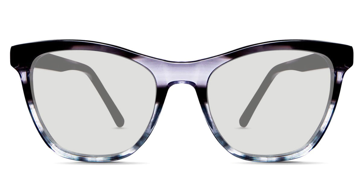 Ramires black tinted Standard Solid glasses in english violet variant - it's cat eye frame with high nose bridge