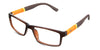 Raul eyeglasses in the burnish variant - have a narrow-width nose bridge.