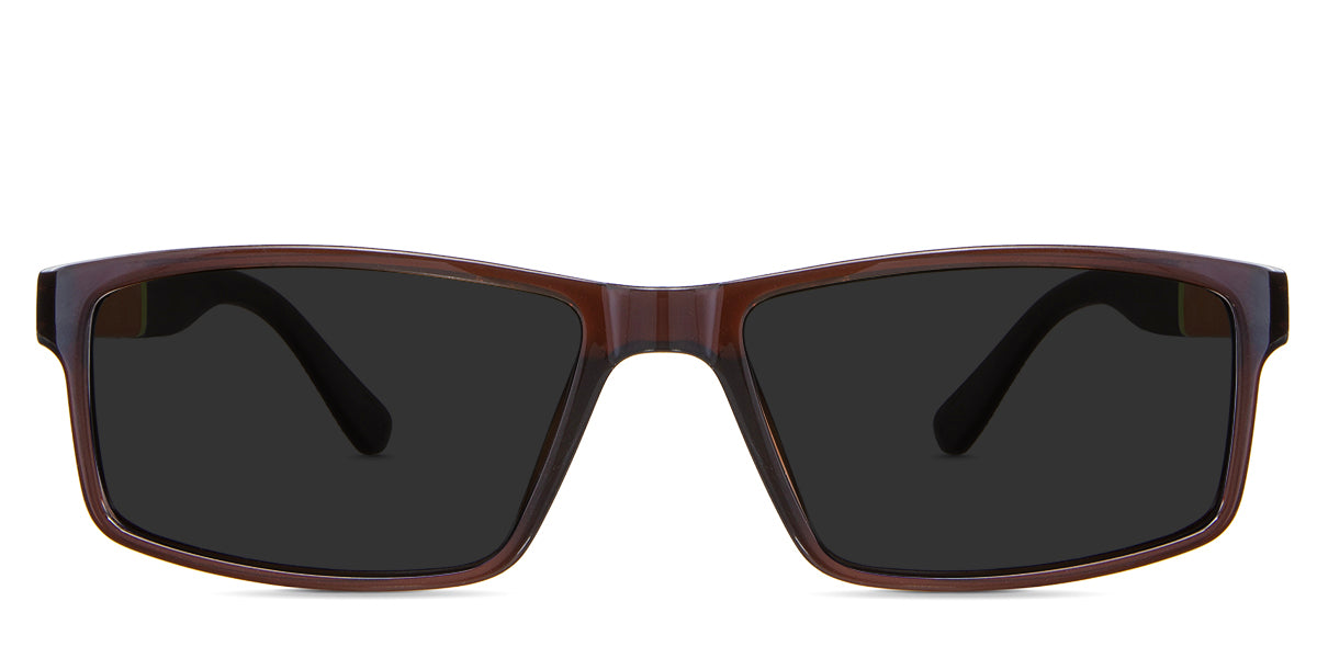 Raul Black Sunglasses Solid in the Burnish variant - it's a full-rimmed frame with a narrow-width nose bridge and multi-color arm.