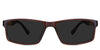Raul Gray Polarized in the Burnish variant - it's a full-rimmed frame with a narrow-width nose bridge and multi-color arm.