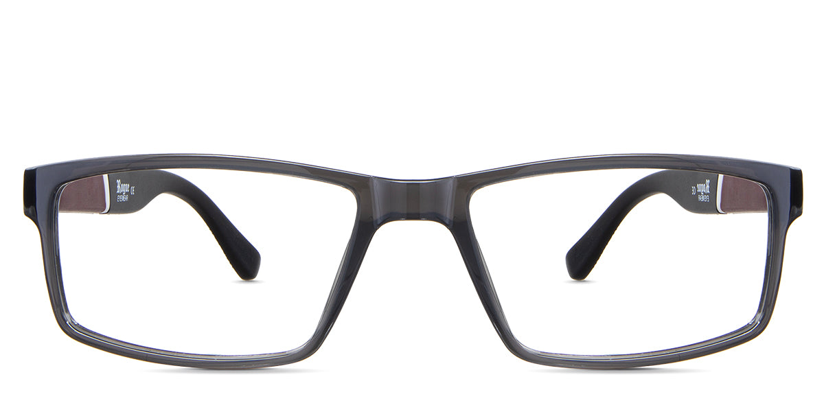 Raul eyeglasses in the arsenic variant - it's an acetate frame in gray color.