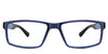 Raul eyeglasses in the trypan variant - is a rectangular frame in blue.