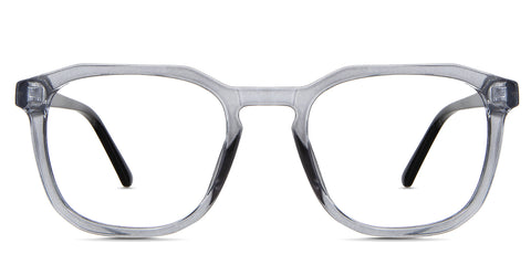 Reign eyeglasses in the cerulean variant - it's a geometric frame in color gray.