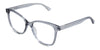 Remi eyeglasses in the cerulean variant - have a U-shaped nose bridge.