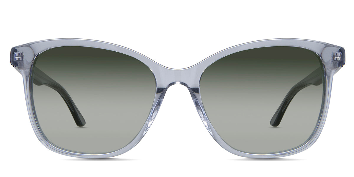 Remi Green Sunglasses Gradient in the Cerulean variant - an acetate frame with a U-shaped nose bridge and a narrow frame with regular broad temples.