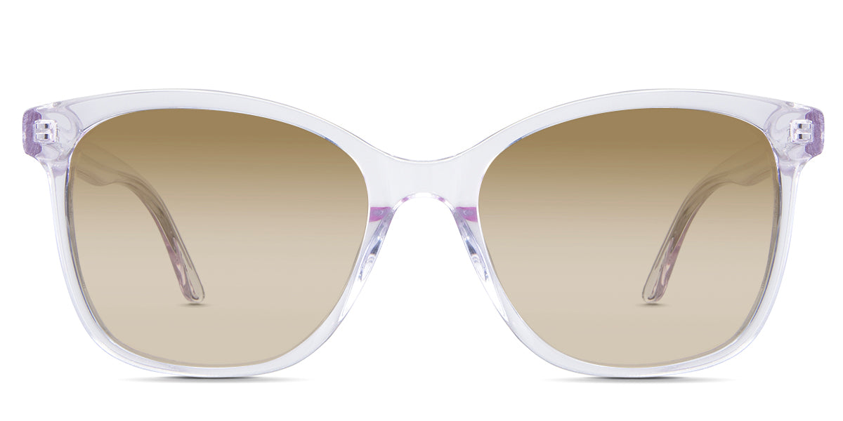 Remi Beige Sunglasses Gradient in the Violet variant - it's a transparent frame with built-in nose pads and a short 140 mm temple arm.