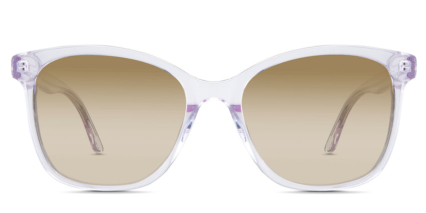 Remi Beige Sunglasses Gradient in the Violet variant - it's a transparent frame with built-in nose pads and a short 140 mm temple arm.