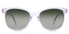 Remi Green Sunglasses Gradient in the Violet variant - it's a transparent frame with built-in nose pads and a short 140 mm temple arm.