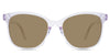 Remi Beige Sunglasses Solid in the Violet variant - it's a transparent frame with built-in nose pads and a short 140 mm temple arm.