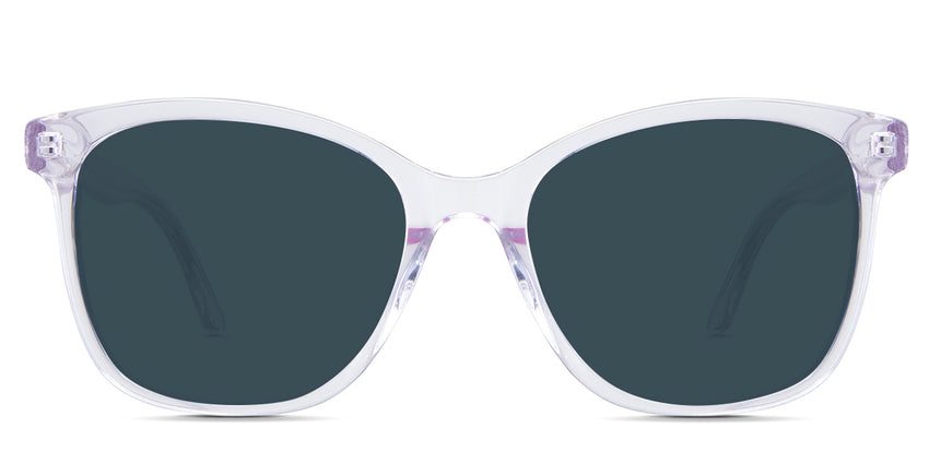 Remi Blue Sunglasses Solid in the Violet variant - it's a transparent frame with built-in nose pads and a short 140 mm temple arm.