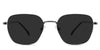 Rhodo black tinted  Standard Solid sunglasses in the Antique variant - it's a full-rimmed metal frame with a plain polished and a wide U-shaped nosebride.