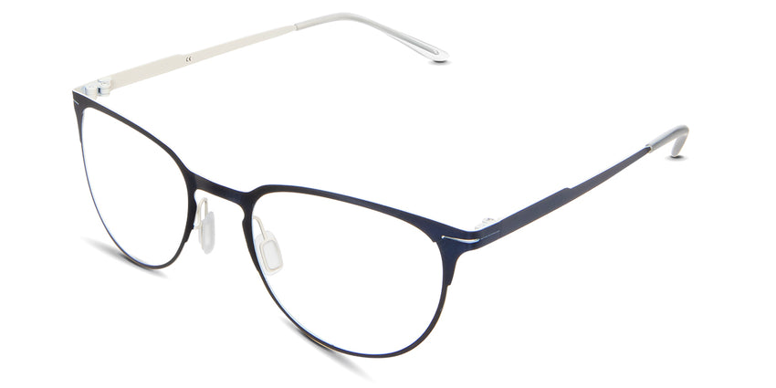 Rylee eyeglasses in the blutang variant - have a wide nose bridge.
