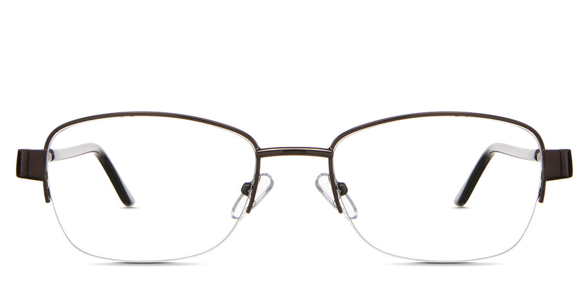 Sadie eyeglasses in the truffle variant - is a rectangular shape frame in brown color.