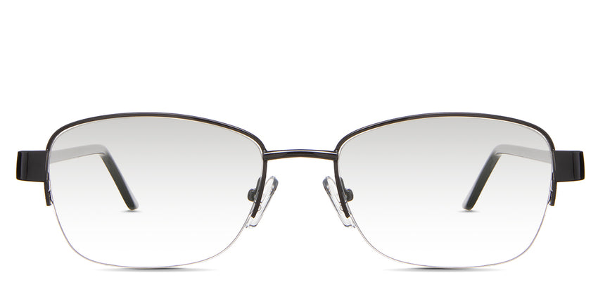 Sadie black Gradient is in the Tursiops variant - are a mix of rectangular and oval viewing lenses with a straight-cut nose bridge and slim temple arms.