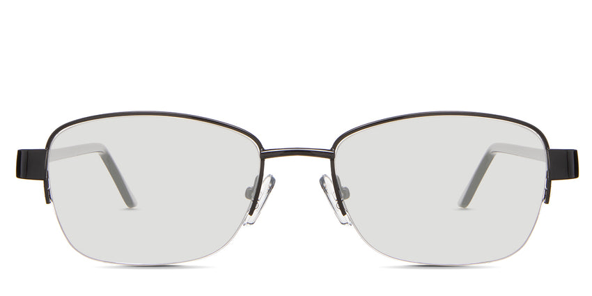 Sadie black Standard Solid is in the Tursiops variant - are a mix of rectangular and oval viewing lenses with a straight-cut nose bridge and slim temple arms.