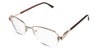 Sadie Eyeglasses in camelus variant - it's a combination of metal and acetate frame.