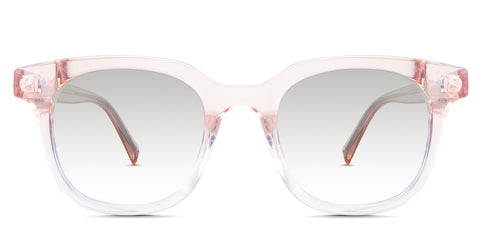 Sailor Black Tinted Gradient in the Tulip variant - it's a square frame with a curvy edge, a high nose bridge, and a visible wire core in the arm.