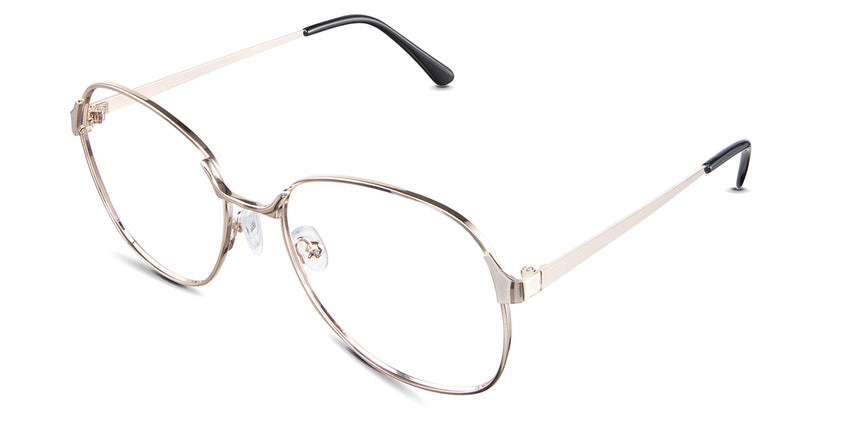 Sara eyeglasses in the buff variant - have silicon adjustable nose pads.