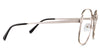 Sara eyeglasses in the buff variant - have a combination of metal and acetate temples.