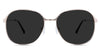 Sara black tinted Standard Solid sunglasses in the Buff variant - is a metal frame with silicon adjustable nose pads and has a combination of metal and acetate temples.