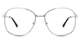 Sara eyeglasses in the guinea variant - it's a full-rimmed frame in silver color.