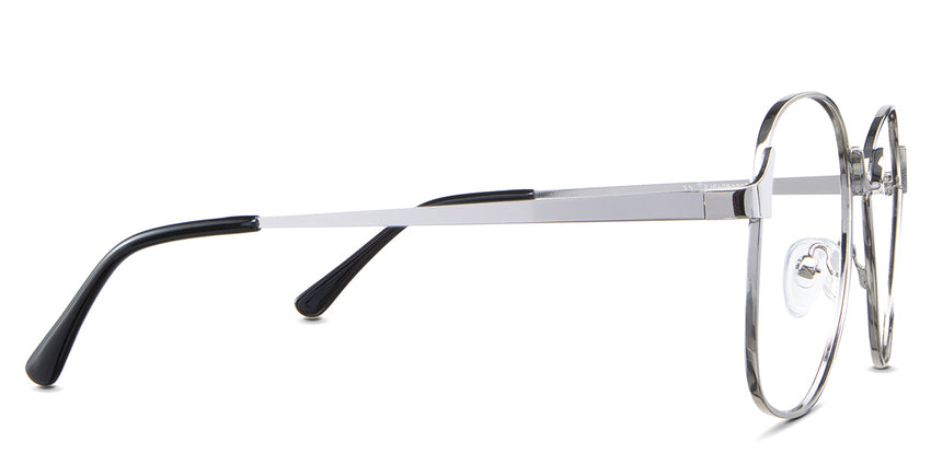 Sara eyeglasses in the guinea variant - have a slim temple arm.