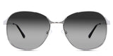 Sara black tinted Gradient   sunglasses in the Guinea variant - it's a full-rimmed frame with a narrow-sized nose bridge and a slim temple arm.