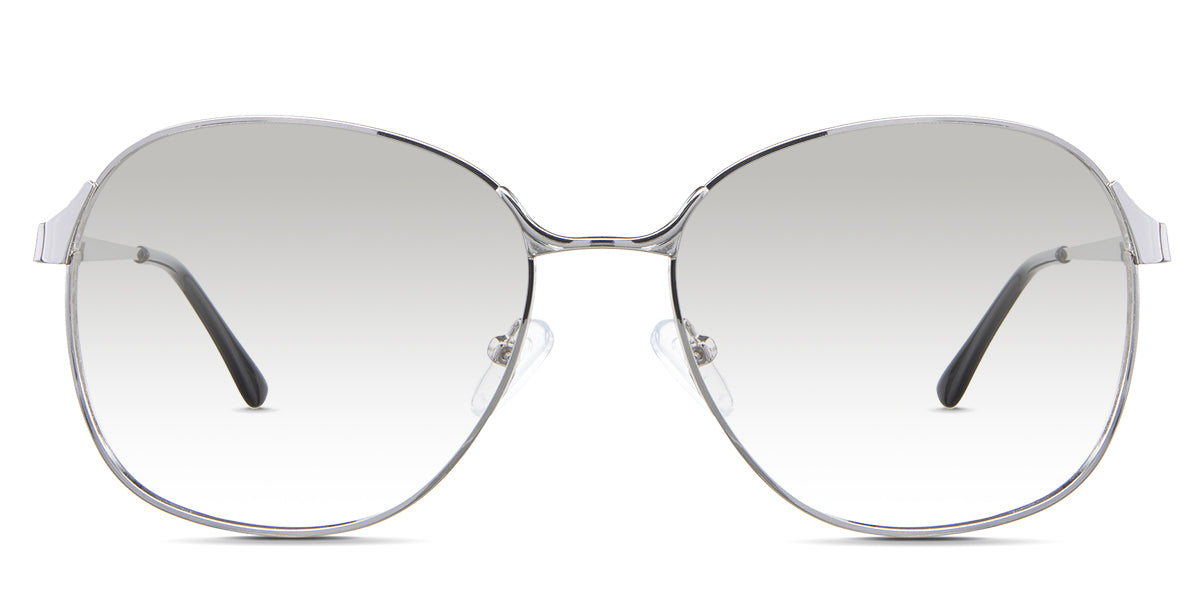 Sara black tinted Gradient glasses in the Guinea variant - it's a full-rimmed frame with a narrow-sized nose bridge and a slim temple arm.