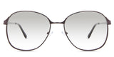 Sara black tinted Gradient glasses in the Nutmeg variant - are a round frame with a decorative nose bridge and 140mm temple arm length.