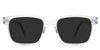 Saul gray Polarized in the Crystal variant - is a square frame with a U-shaped nose bridge and has a visible wire core in the temples.