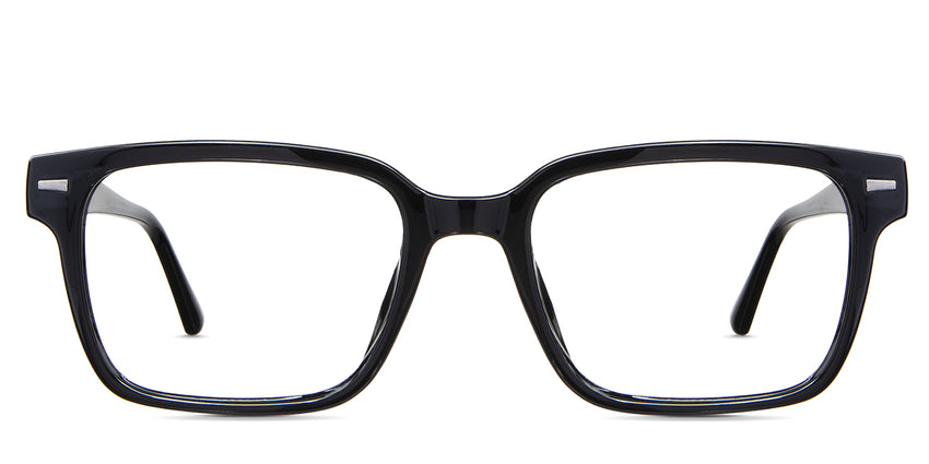 Saul eyeglasses in the midnight variant - is an acetate frame in black color.
