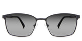 Sawyer black Gradient in the Carbon variant - is a thin rectangular frame with a metal rim and acetate temples.