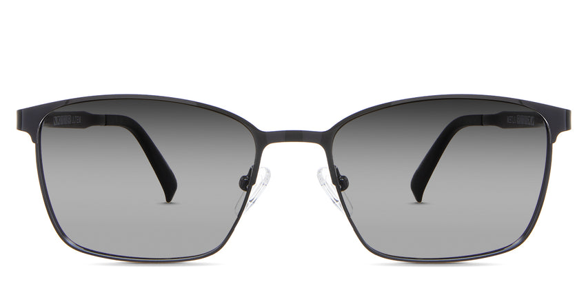Sawyer black Gradient in the Carbon variant - is a thin rectangular frame with a metal rim and acetate temples.
