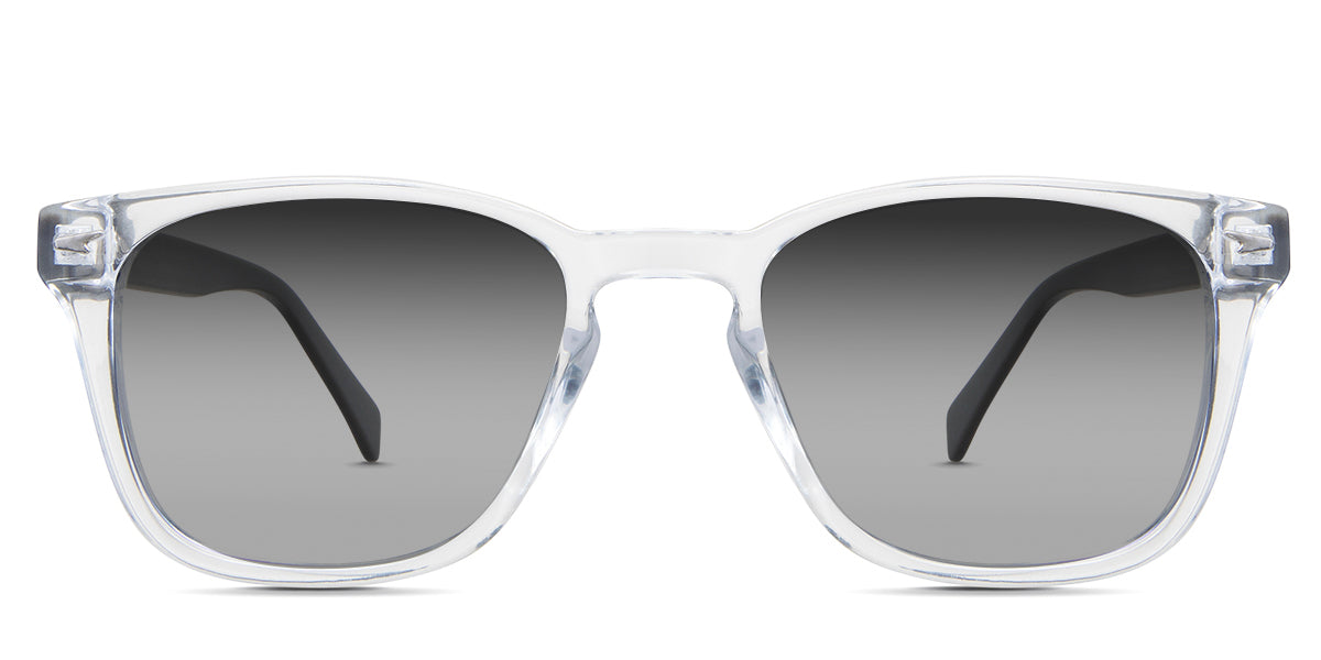 Senecio black Gradient glasses in the Cygnet variant - it's a square frame with a wide keyhole-shaped nose bridge.