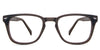 Senecio Eyeglasses in the elmwood variant -  it's a square frame with a wood pattern.