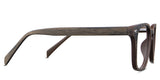 Senecio Eyeglasses in the elmwood variant - have a regular thick temple arm in color brown.