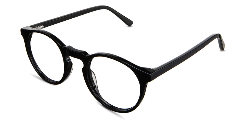 Seraph Eyeglasses in midnight variant - it's a round full rimmed acetate frame in black color 