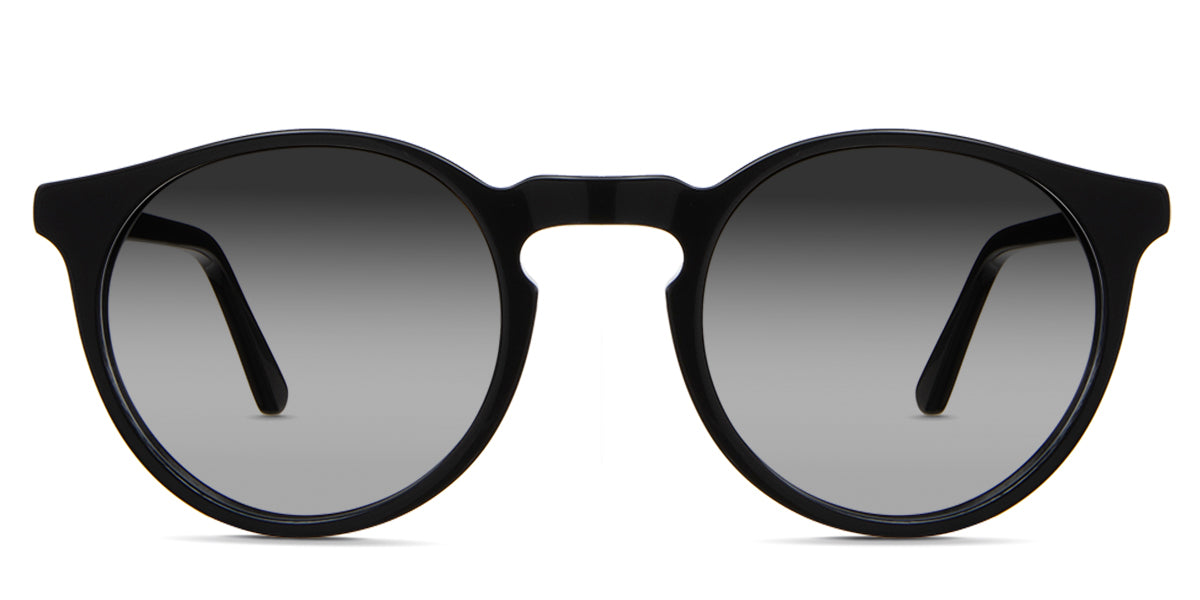 Seraph black tinted Gradient sunglasses in Midnight variant - it's a round full rimmed acetate frame in black color and it's a round full rimmed acetate frame in black color 