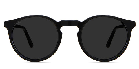 Seraph black tinted Standard Solid sunglasses in Midnight variant - it's a round full rimmed acetate frame in black color and it's a round full rimmed acetate frame in black color 