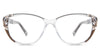 Serena eyeglasses in the cliffbush variant - it's a transparent frame with a brown flower pattern on the rim.