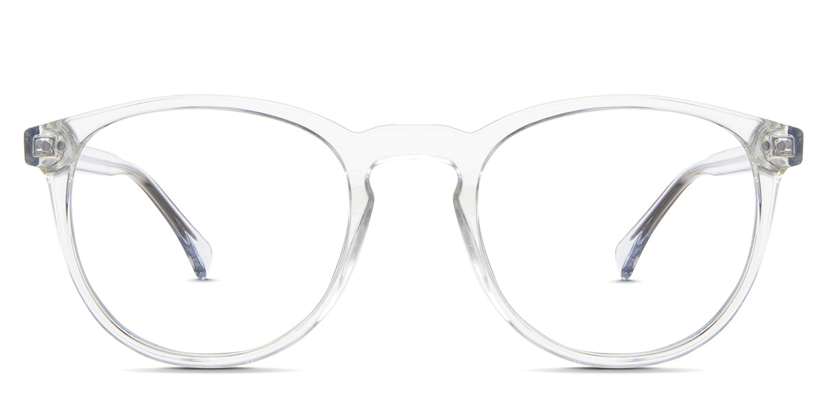 Shea eyeglasses in the beau variant - it's a transparent frame with an extended end piece.