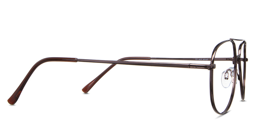 Shiloh eyeglasses in the bole variant - have a slim temple.