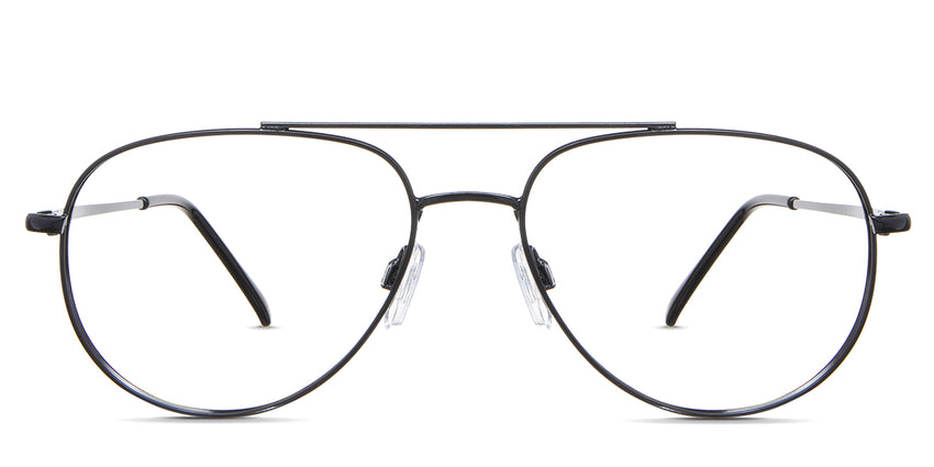 Shiloh eyeglasses in the sumi variant - are wide-framed with an oval viewing lens.