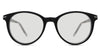 Sile black tinted Standard Solid sunglasses in cattle variant - it's a round frame with a slightly cat-eye look with a brushed metal style on the inside of the arm.